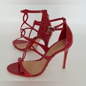 SCHUTZ Women's Rania Scarlet, 6.5 Heeled Sandal NWOB